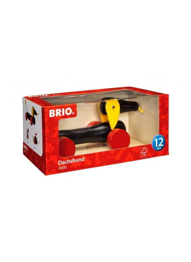 BRIO World - 30332 Pull Along Dachshund | The Perfect Playmate for Your Toddler