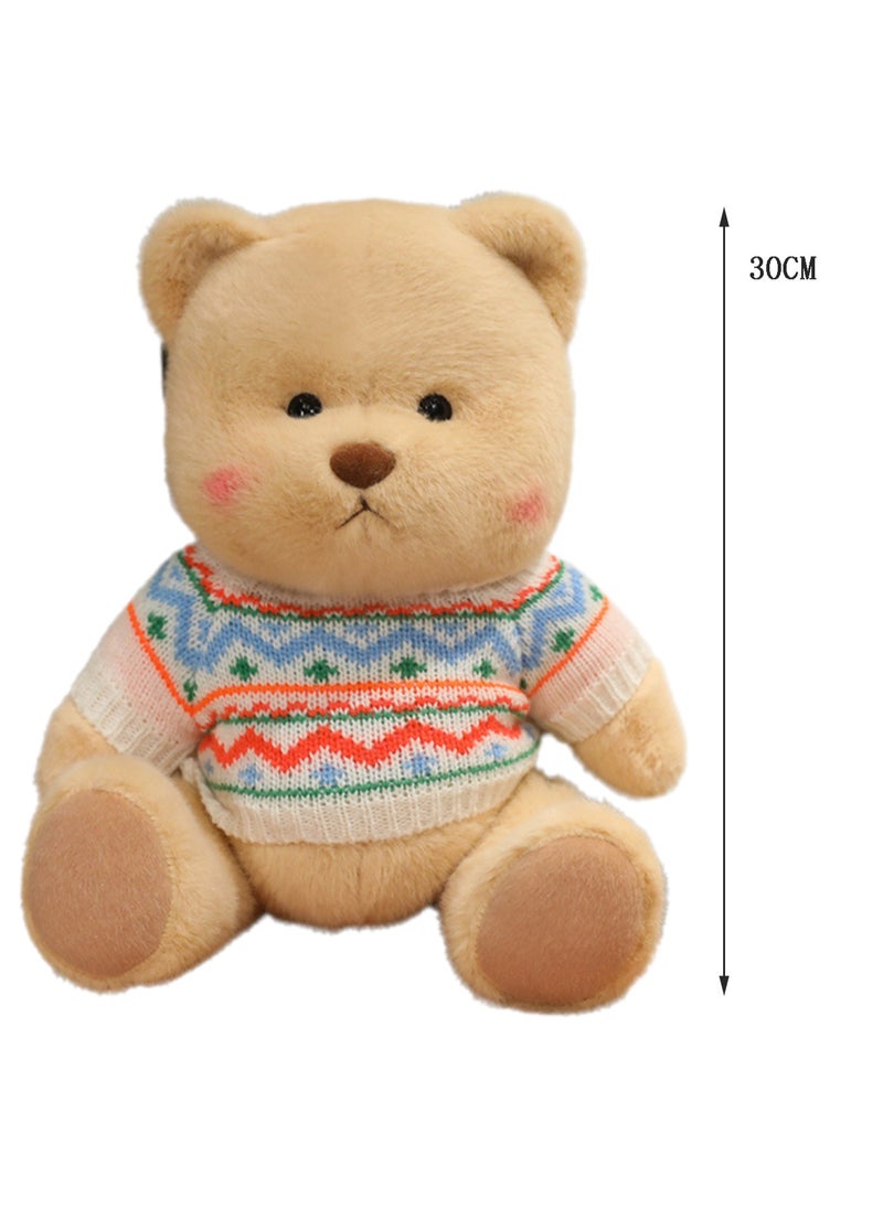 30 CM Cute Cartoon Bear Plush Toy Soft Stuffed Movable joints Doll For Girls And Boys All Ages Gift（Style 4）