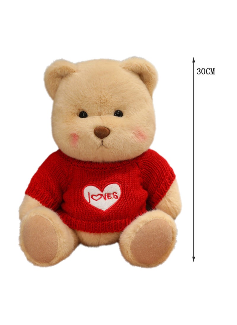 30 CM Cute Cartoon Bear Plush Toy Soft Stuffed Movable joints Doll For Girls And Boys All Ages Gift（Style 2）