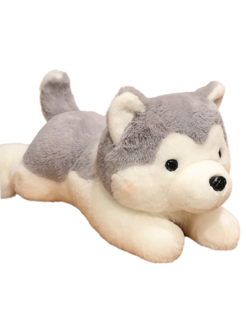 30 CM Simulation Husky Plush Toy Soft Stuffed Cute Cartoon Dog Doll For Girls And Boys All Ages Gift（Style 1）