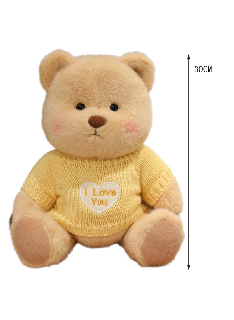 30 CM Cute Cartoon Bear Plush Toy Soft Stuffed Movable joints Doll For Girls And Boys All Ages Gift（Style 6）