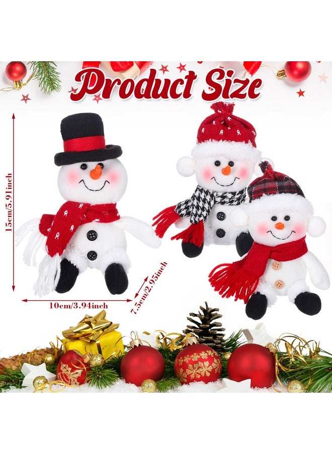 3 Pcs Christmas Plush Toy Doll Set Christmas Santa Stuffed Animal Toy Reindeer Cute Snowman Elk Claus Plush Gifts Xmas Party Favors Home Office Decor For Adults Boy Girl(Snowman)