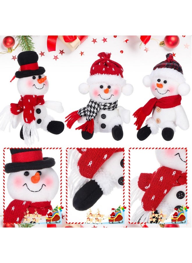 3 Pcs Christmas Plush Toy Doll Set Christmas Santa Stuffed Animal Toy Reindeer Cute Snowman Elk Claus Plush Gifts Xmas Party Favors Home Office Decor For Adults Boy Girl(Snowman)