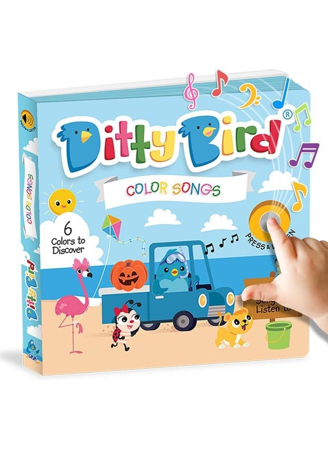 Ditty Bird Musical Books Colors Edition | Montessori Toys & Learning Resources | Sensory Toys for Kids | Nursery Rhyme Book, Interactive Toddler Toys for 1 Year Old to 3 Year Olds | Sturdy Baby Book