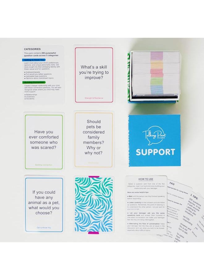 200 Safe, Trauma-Informed Conversation Starter Cards for Stronger Families - Build Support, Trust and Connection While Promoting A Sense of Safety - Parents Adults Children's Therapy Icebreaker Game