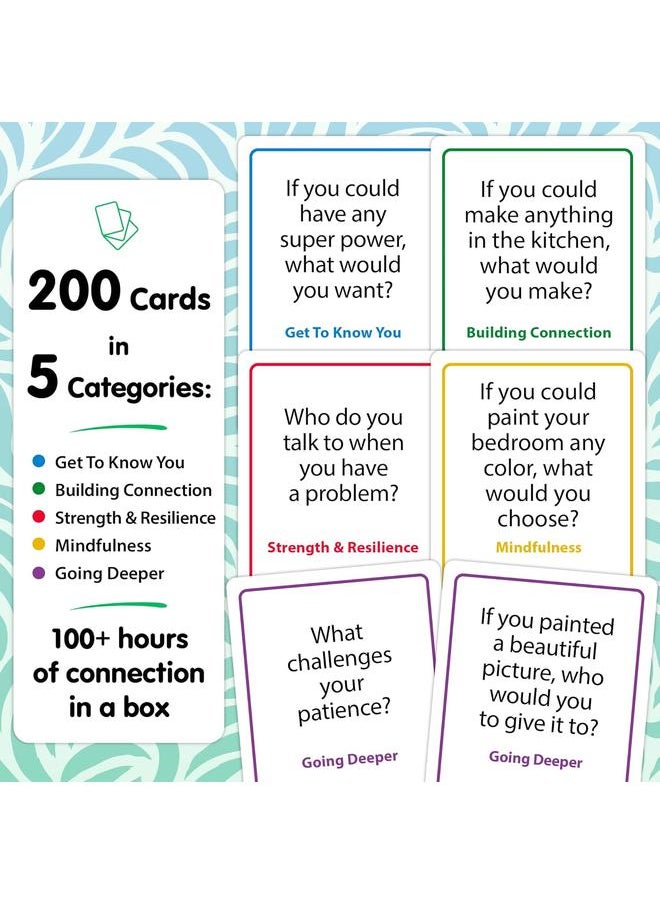 200 Safe, Trauma-Informed Conversation Starter Cards for Stronger Families - Build Support, Trust and Connection While Promoting A Sense of Safety - Parents Adults Children's Therapy Icebreaker Game