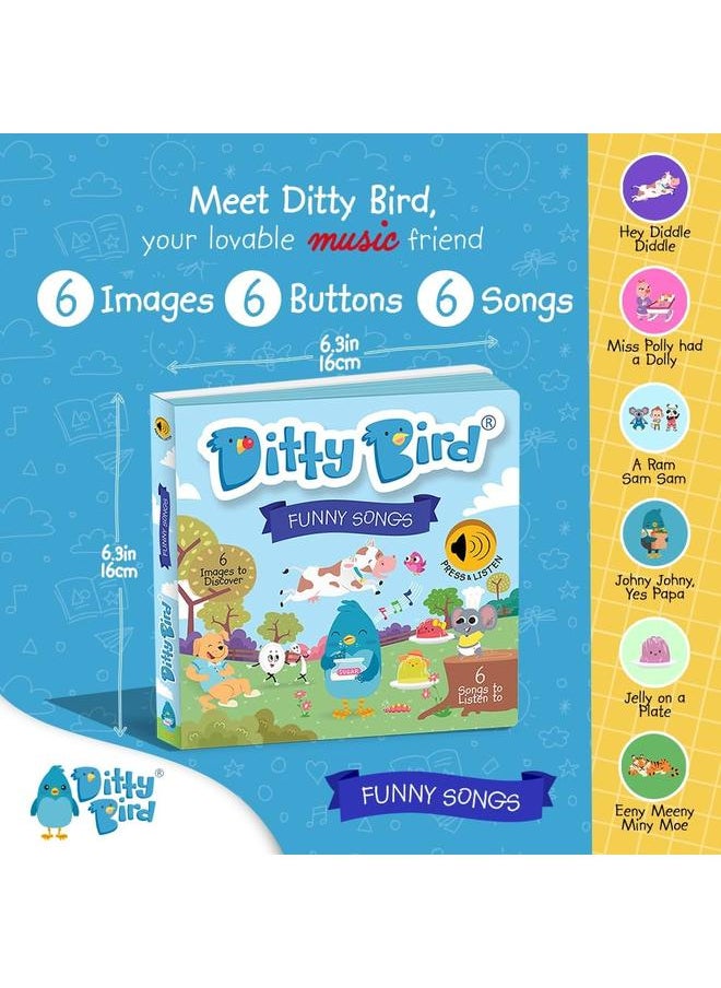 Ditty Bird Musical Books for Toddlers | Fun Children's Nursery Rhyme Book | The Johny Johny, Yes Papa Book with Sound | Interactive Toddler Books For 1 Year Old to 3 Year Olds | Sturdy Baby Sound Book