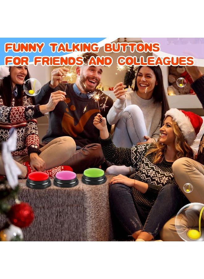 6 Pieces Recordable Answer Buzzers Button Answer Buzzers Game Show Buzzer Recordable Button Classroom Buzzers Perfect for Study Office Home and Pet Buttons Training Toy