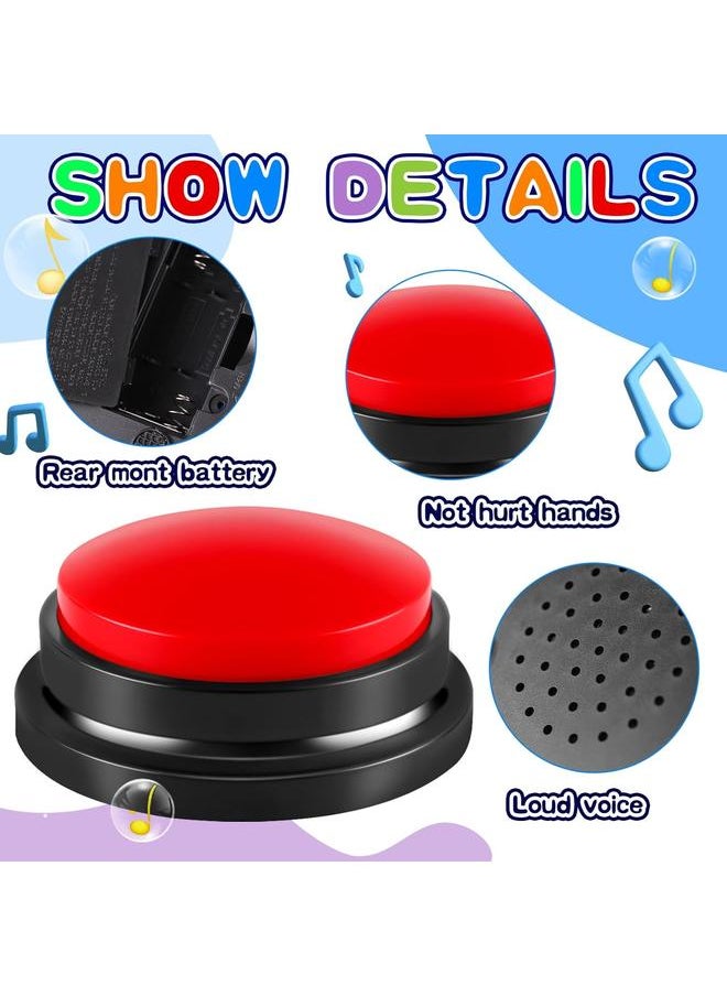 6 Pieces Recordable Answer Buzzers Button Answer Buzzers Game Show Buzzer Recordable Button Classroom Buzzers Perfect for Study Office Home and Pet Buttons Training Toy