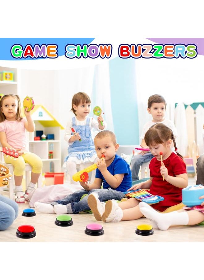 6 Pieces Recordable Answer Buzzers Button Answer Buzzers Game Show Buzzer Recordable Button Classroom Buzzers Perfect for Study Office Home and Pet Buttons Training Toy