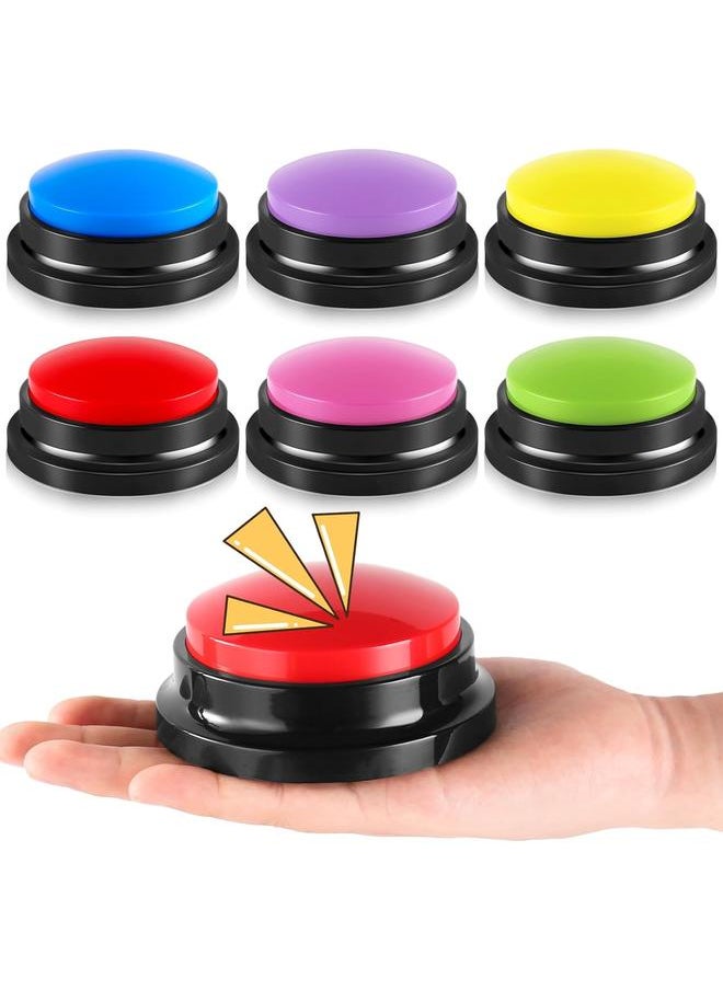 6 Pieces Recordable Answer Buzzers Button Answer Buzzers Game Show Buzzer Recordable Button Classroom Buzzers Perfect for Study Office Home and Pet Buttons Training Toy