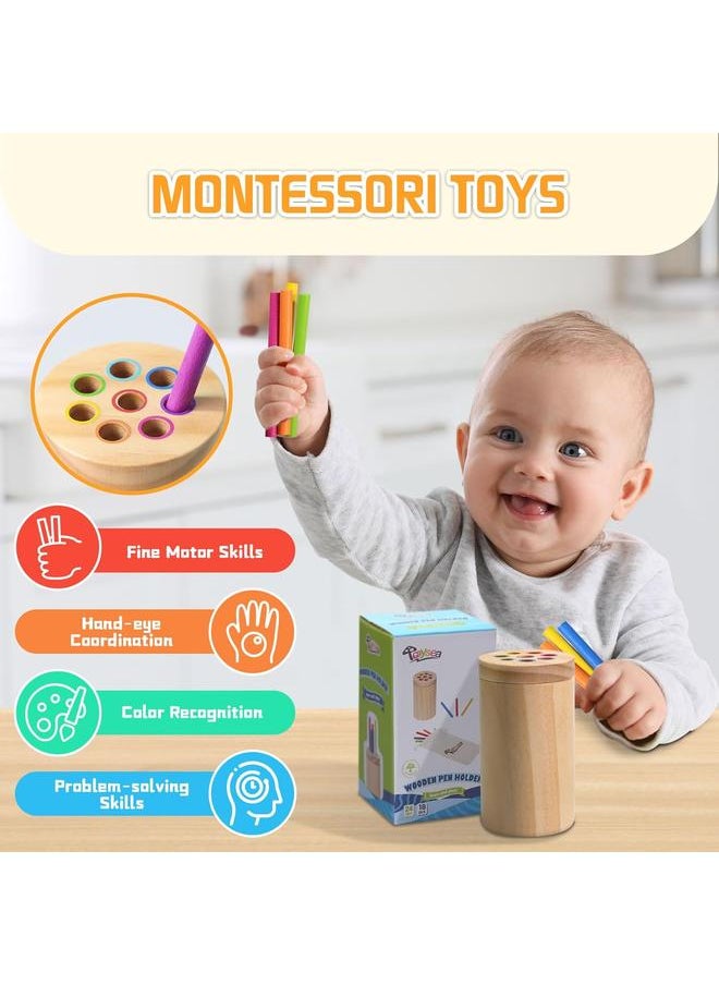 Montessori Toys for 1 2 3 Year Old,Color Sorting Toys Fine Motor Skills Toys Preschool Learning Activities,Wooden Sensory Toys for Toddlers 1-3, 18 Month Old