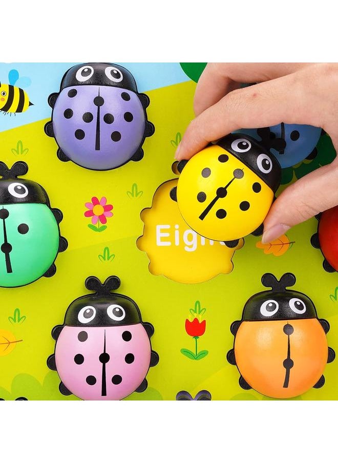 Wooden Counting Ladybugs Montessori Counting Toys for Toddlers Learning Education Toy Ladybugs Puzzle Numbers Matching Preschool Math Board Games Develop Fine Motor Skills for 3 4 5 Year Old Kids