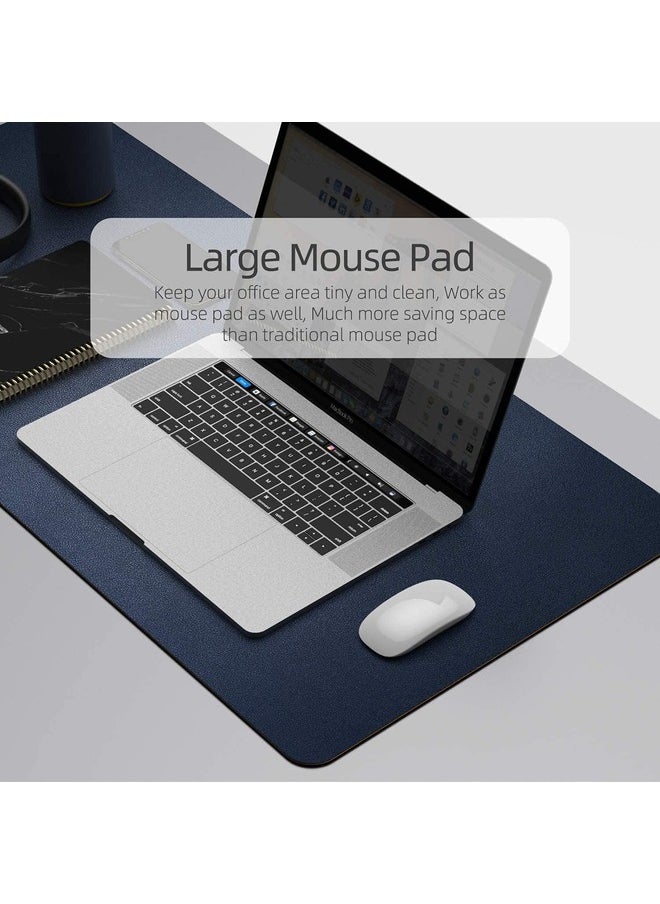 Multifunctional Ultra-Thin Waterproof PU Leather Desk Pad for Home/Office | Dual-Sided | 90 x 45 cm | Blue/Yellow