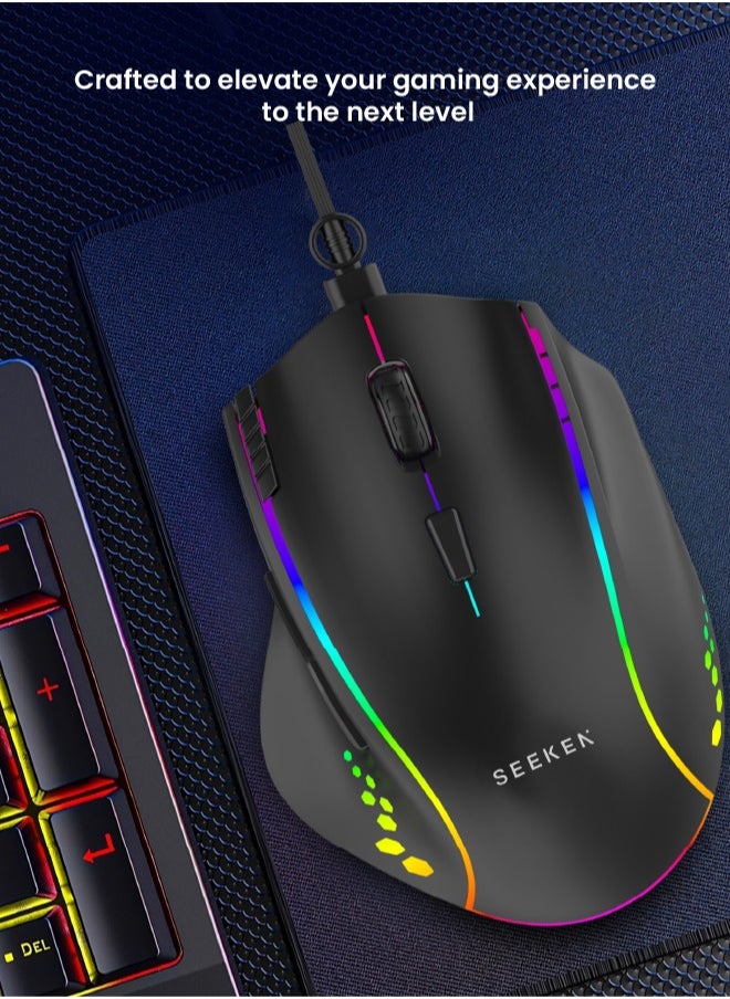 SEEKEN GAMING MOUSE | Lightweight | Comfortable | Compact | Premium Design.