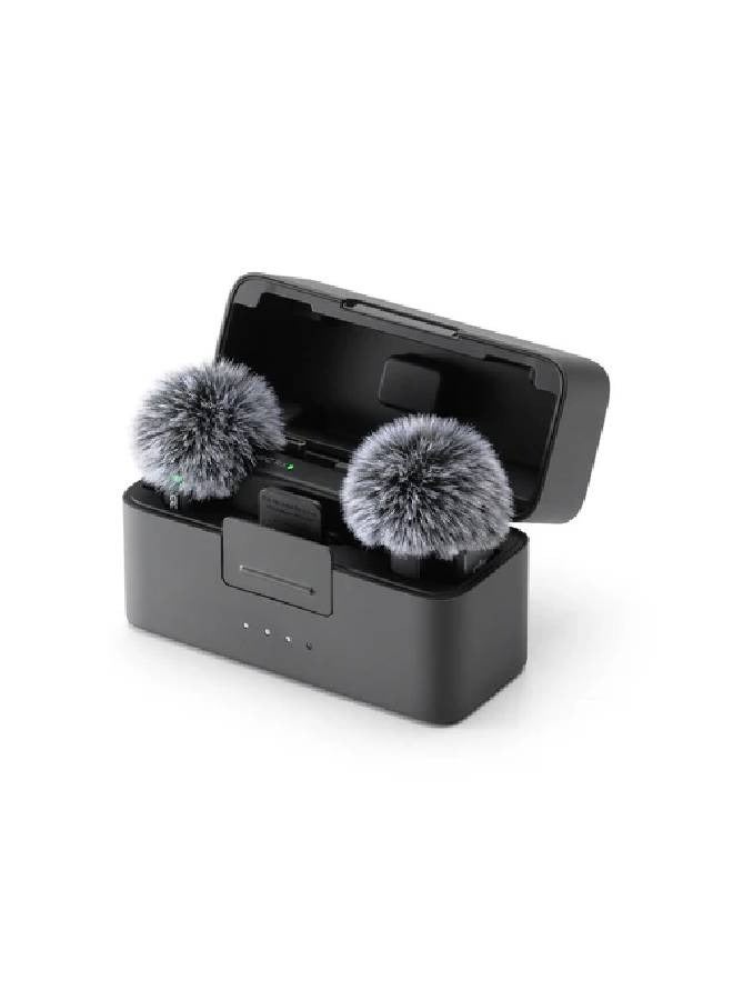 Mic Mini (2 TX + 1 RX + Charging Case) Clear Audio Capture, Easy to carry and use, Long Battery Life Mic Mini Black