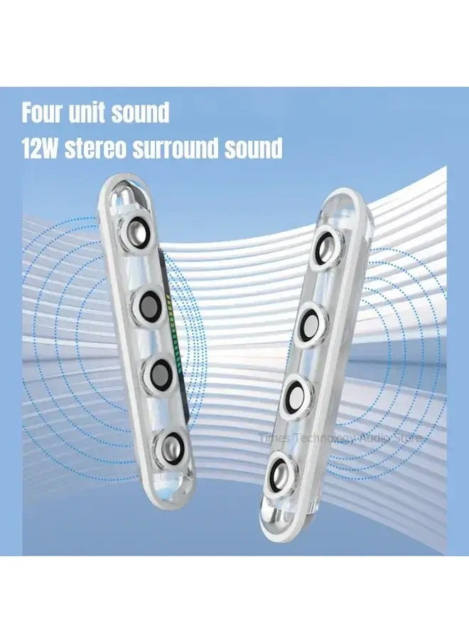 LED Light Up Music Speaker with Remote Control, Bluetooth, Portable, Transparent, for Home, Office,