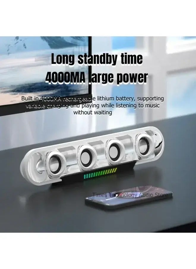 LED Light Up Music Speaker with Remote Control, Bluetooth, Portable, Transparent, for Home, Office,