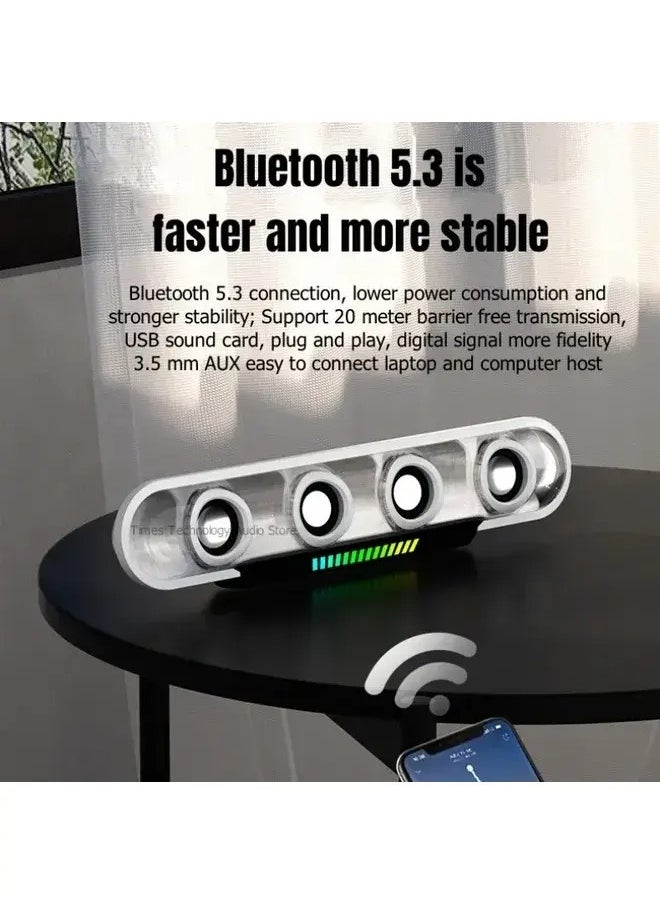 LED Light Up Music Speaker with Remote Control, Bluetooth, Portable, Transparent, for Home, Office,