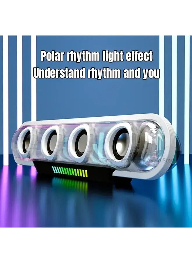 LED Light Up Music Speaker with Remote Control, Bluetooth, Portable, Transparent, for Home, Office,