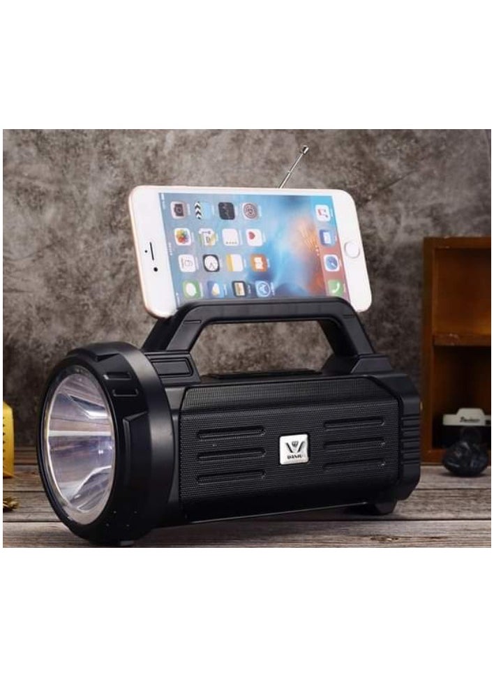 Multifunctional Portable Bluetooth speaker With Bright Flash Light Power Bank With FM Radio Receiver