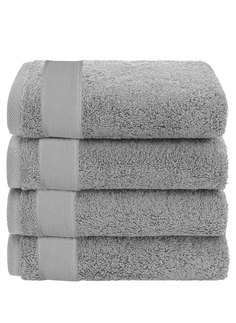 Luxury Set Of 4 Hand Towels 35cm X 70cm, Ultra Thick Premium Cotton Super Soft & Highly Absorbent Towels for Bathroom, Shower, Home, Luxury Hotel & Spa Quality Towels (Charcoal)