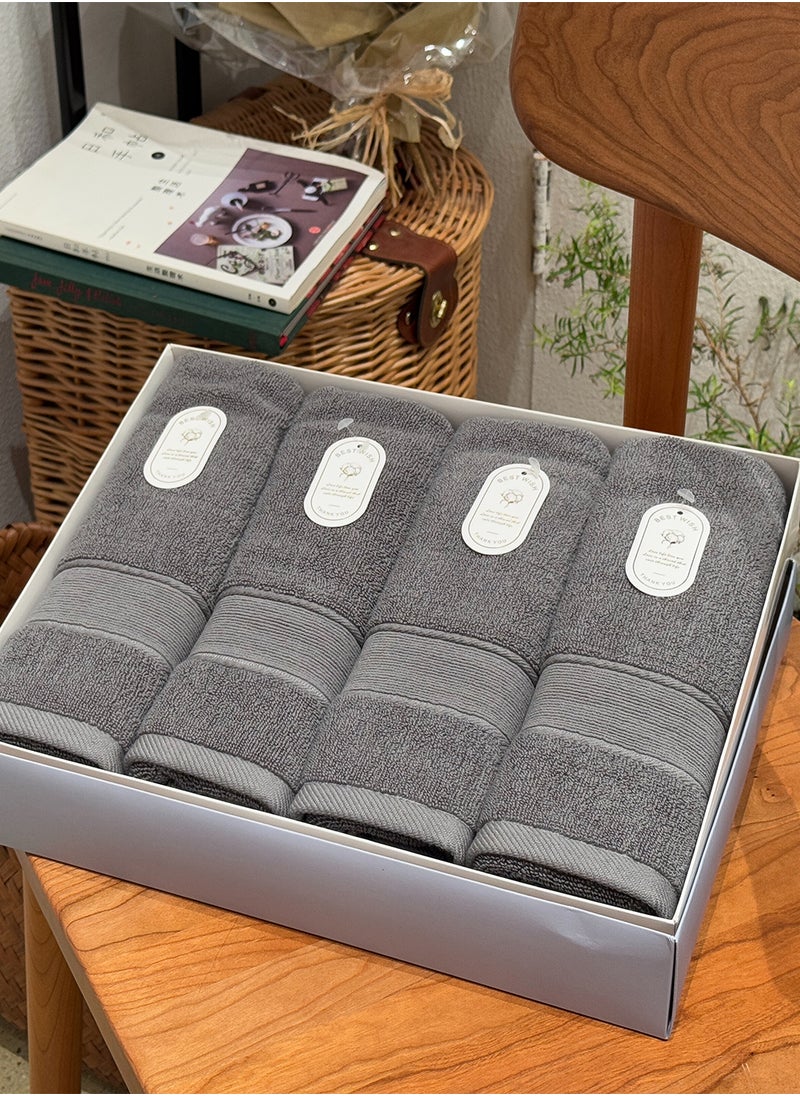 Luxury Set Of 4 Hand Towels 35cm X 70cm, Ultra Thick Premium Cotton Super Soft & Highly Absorbent Towels for Bathroom, Shower, Home, Luxury Hotel & Spa Quality Towels (Charcoal)