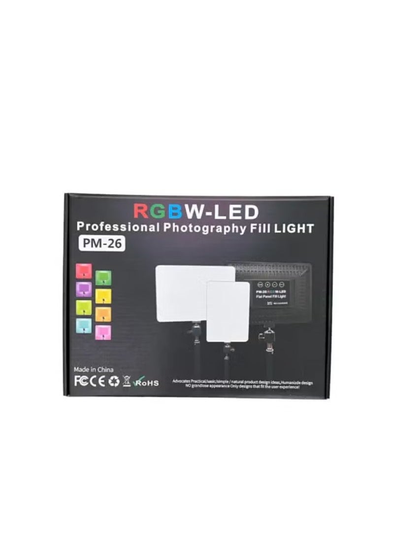 RGBW-LED Professional Photography Fill Light PM-36 – Adjustable LED Lighting for Studio, Video, and Portrait Photography, Multi-Color RGBW, 36W Power Output, Dimmable with Wide Color Temperature Range, Perfect for Content Creators, Vloggers & Influencers