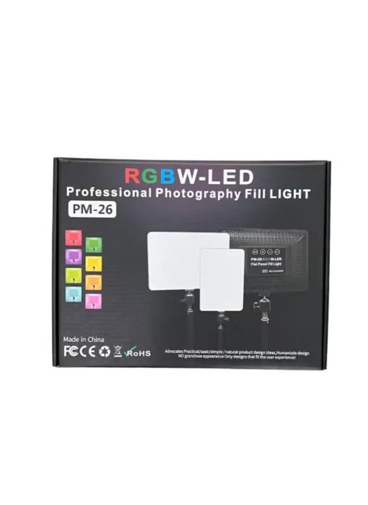 Spotlight for Photography RGB PM-26 – Professional LED RGB Spotlight with Adjustable Colors, 36W Power Output, Dimmable for Photography, Video, and Studio Use, Perfect for Portraits, Product Shots, and Content Creation, High-Quality Lighting for Creators