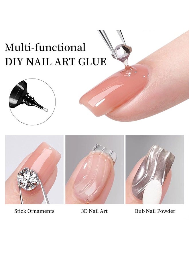 Rhinestone Glue，Nail Rhinestone Glue for Nails, Gel Nail Glue for Rhinestones for Nails Super Strong Bling Gel for Nail Gem Nail Art Jewels Nail Crystals Beads Diamonds 3D 30ML