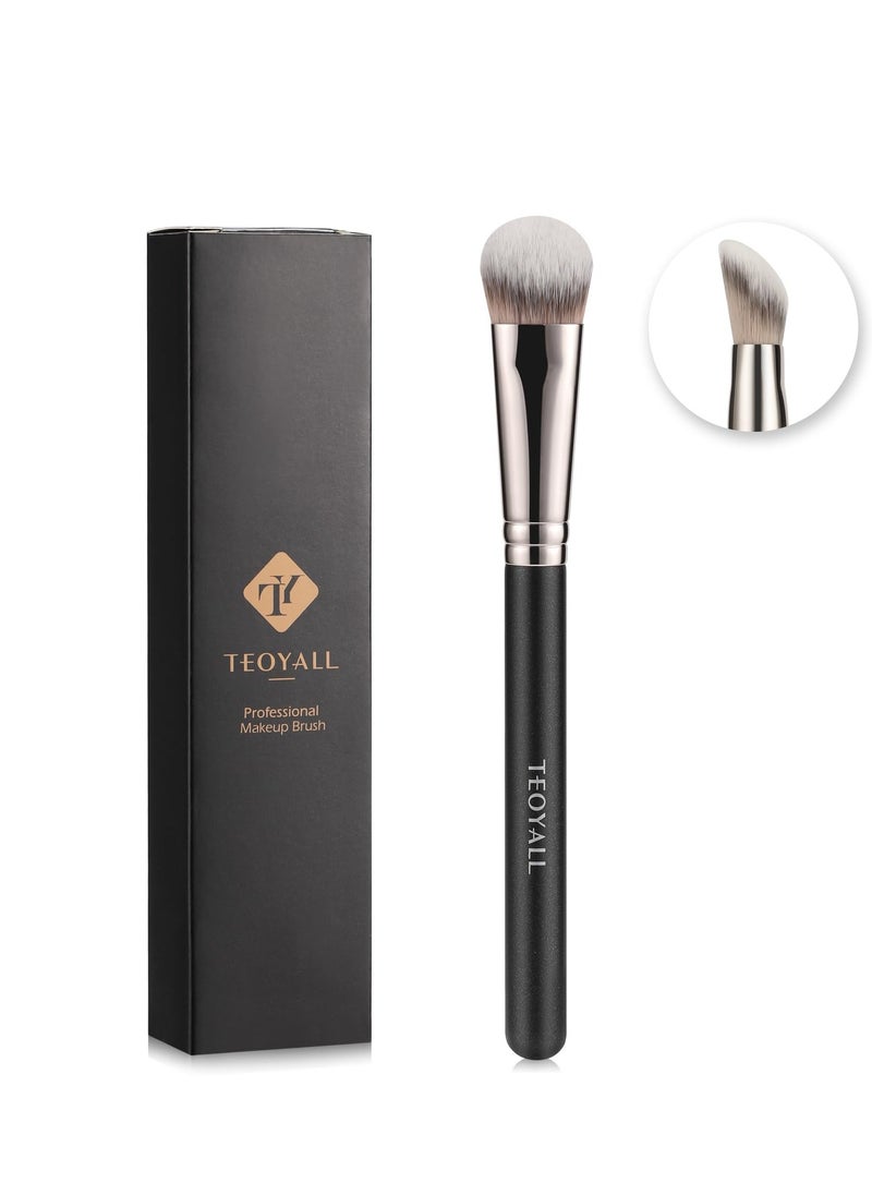 TEOYALL Angled Contour Brush, Synthetic Concealer Brush for Blending Setting Buffing with Liquid, Cream and Powder Cosmetic (Angled Brush)