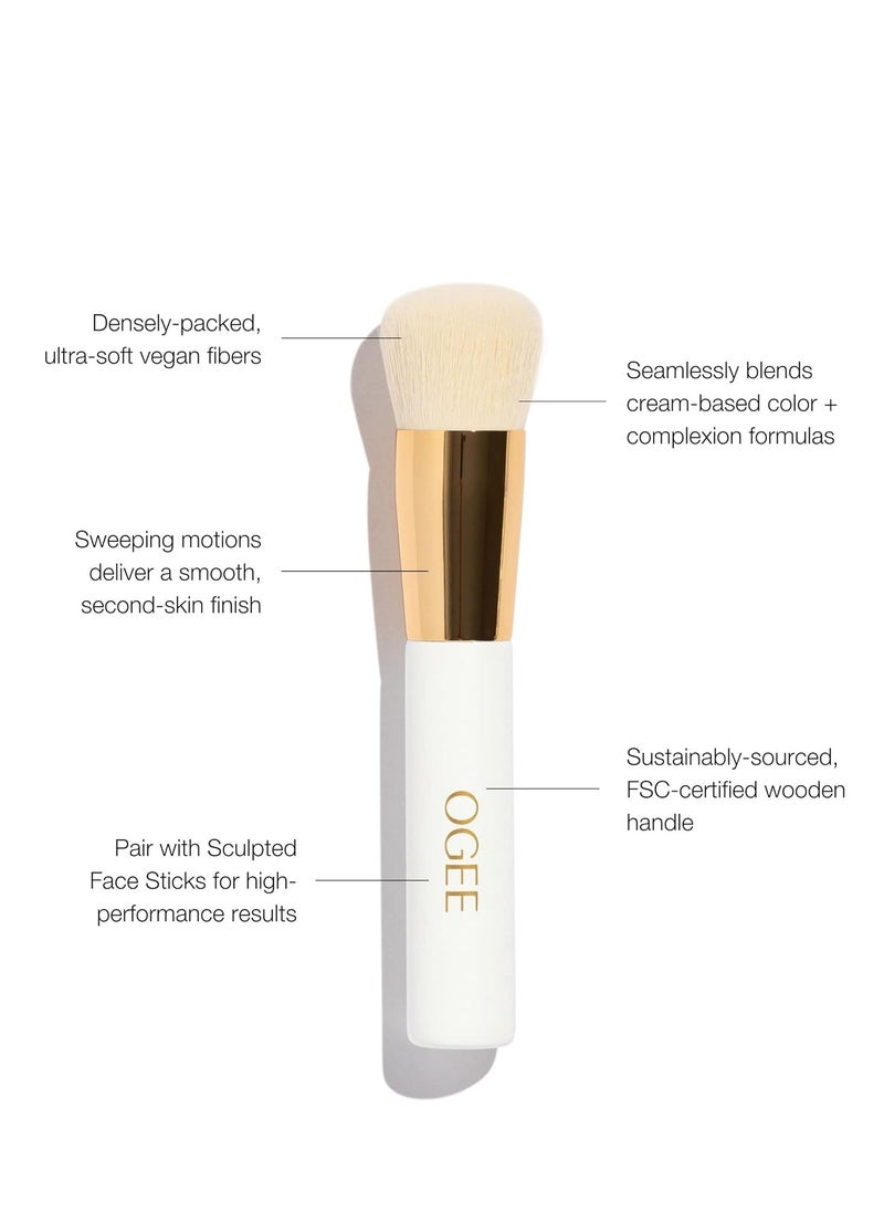 Ogee Blender Brush - Professional Quality Makeup Brush - Ultra-Soft Foundation Brush with Vegan Bristles for Flawless Makeup Application