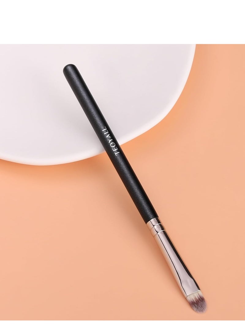 TEOYALL Flat Rounded Concealer Brush, Soft Dense Synthetic Bristles Blending Brush For Powder Cream Concealer Eyeshadow