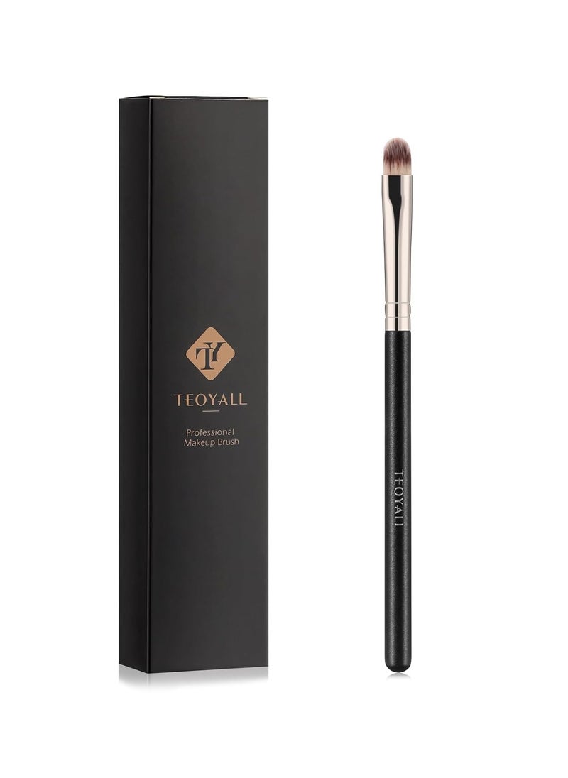 TEOYALL Flat Rounded Concealer Brush, Soft Dense Synthetic Bristles Blending Brush For Powder Cream Concealer Eyeshadow