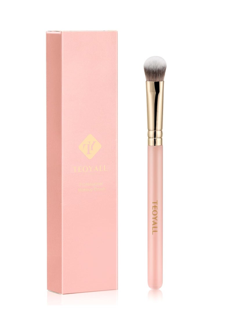 TEOYALL Under-Eye Concealer Brush, Small Flat Angled Synthetic Bristles Flawless Coverage Multitask Brush with Liquid Cream Powder