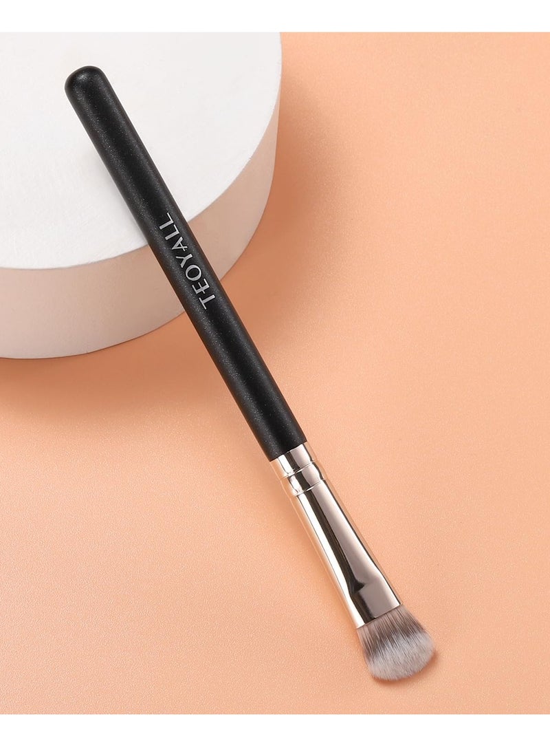 TEOYALL Under-Eye Concealer Brush, Small Flat Angled Synthetic Bristles Flawless Coverage Multitask Brush with Liquid Cream Powder