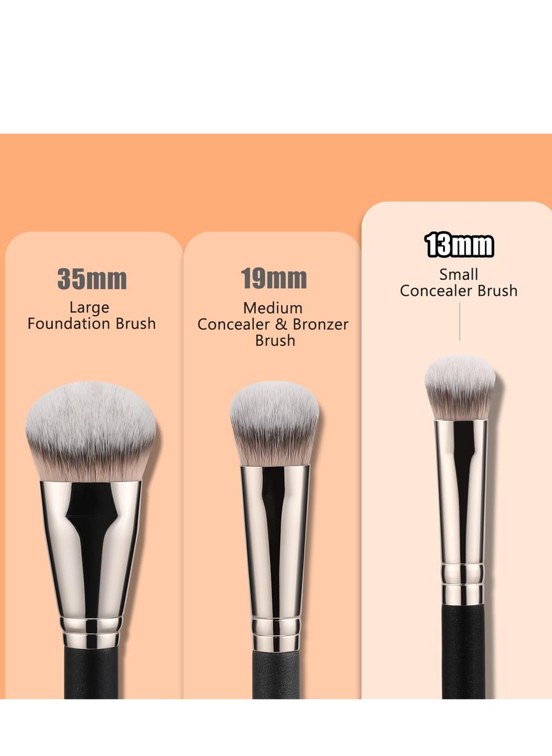 TEOYALL Under-Eye Concealer Brush, Small Flat Angled Synthetic Bristles Flawless Coverage Multitask Brush with Liquid Cream Powder