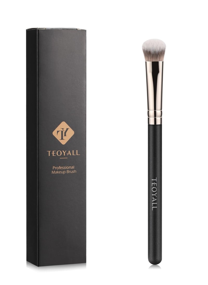 TEOYALL Under-Eye Concealer Brush, Small Flat Angled Synthetic Bristles Flawless Coverage Multitask Brush with Liquid Cream Powder