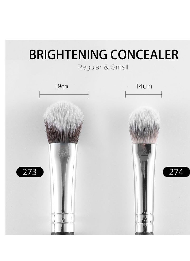 ENERGY Flat Concealer Brush Under Eye Brightening Concealer Makeup Brush for Concealing Blending Setting Buffing with Powder Cream Liquid Cosmetics Soft Vegan Face Brush 273