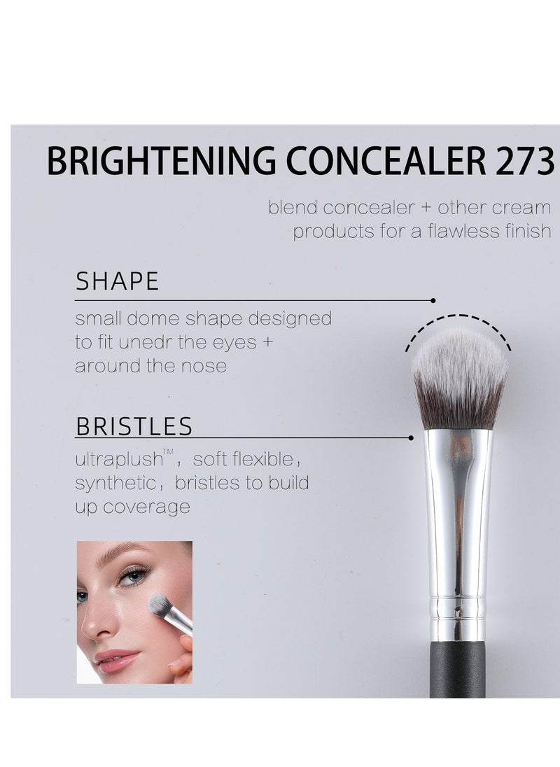 ENERGY Flat Concealer Brush Under Eye Brightening Concealer Makeup Brush for Concealing Blending Setting Buffing with Powder Cream Liquid Cosmetics Soft Vegan Face Brush 273