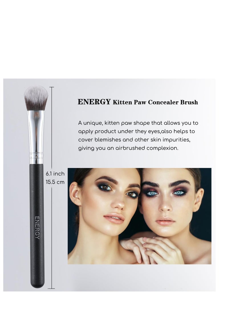 ENERGY Concealer Brush Under Eye Flat Brightening Concealer Makeup Brush for Liquid Cream Powder Concealer Foundation Eyeshadow Blending Soft Vegan Kitten Paw Face Brush 273