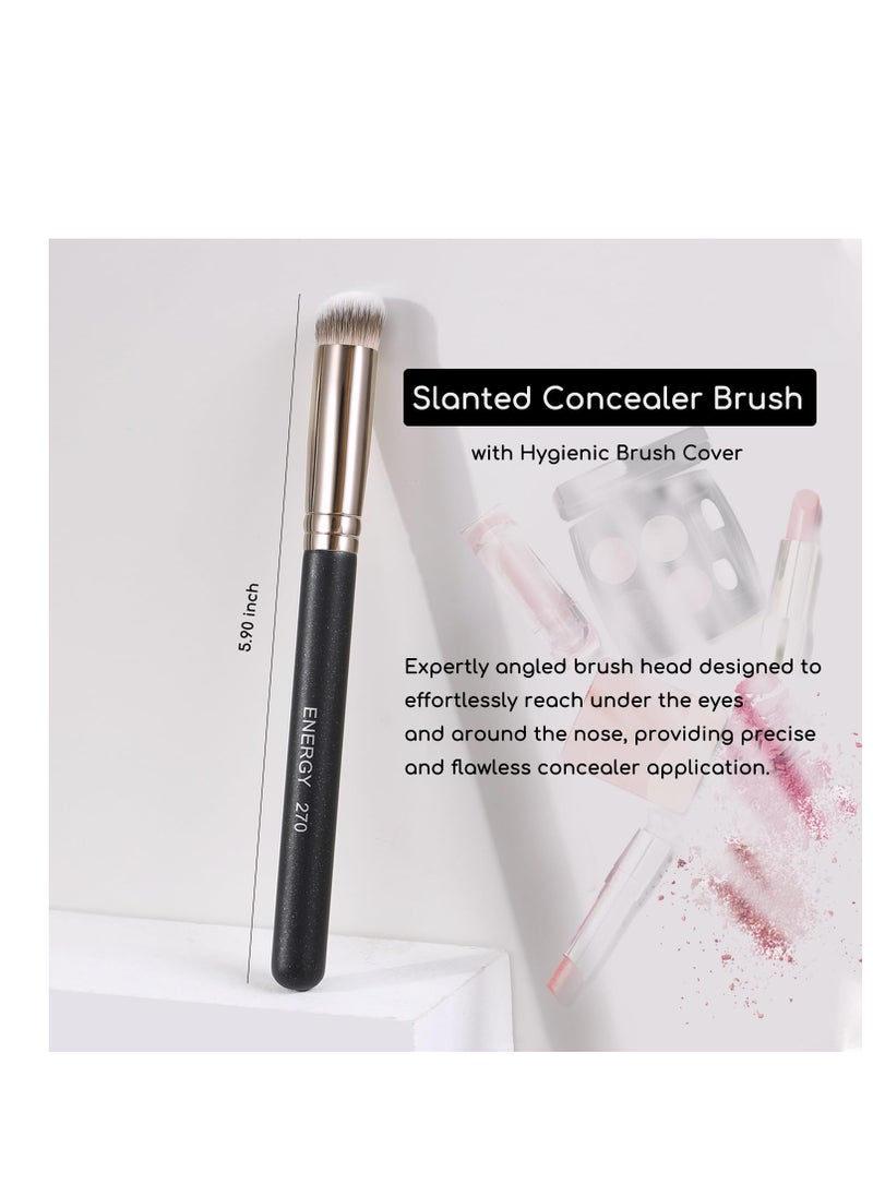 ENERGY Concealer Brush Under Eye Mini Angled Kabuki Nose Contour Brush for Concealing Blending Setting Buffing with Powder Liquid Cream Cosmetics Small Makeup Foundation brush