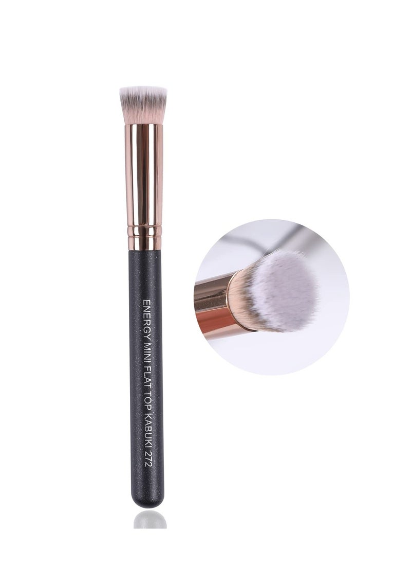 ENERGY Concealer Brush Mini Flat Top Kabuki Foundation Brush Under Eye Synthetic Bristles for Under Eye Concealing,Blending,Setting,Buffing with Powder,Liquid,Cream Cosmetics,Vegan Face Makeup Brush