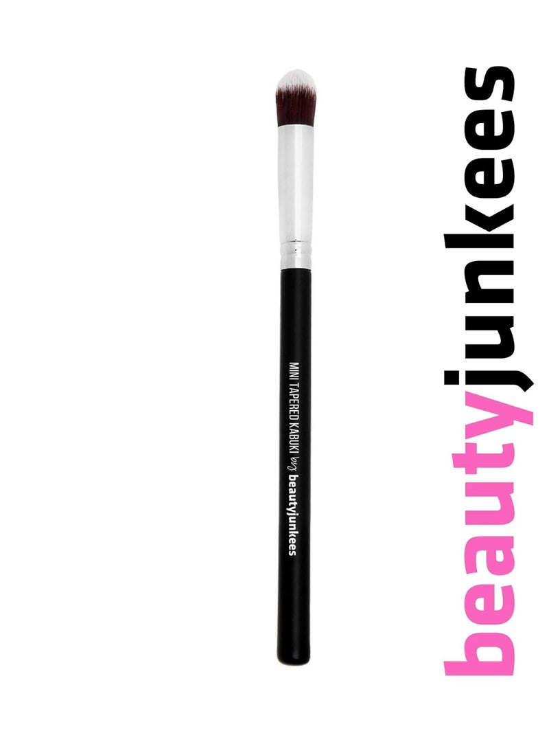 Small Concealer Brush Under Eye – Mini Tapered Kabuki Makeup Brush for Blending, Setting, Contour Eyeshadow, Powder, Cream Make Up, Vegan Synthetic