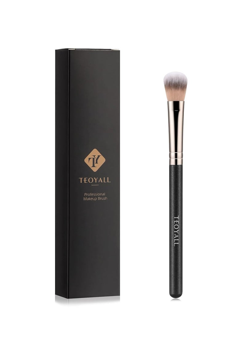 TEOYALL Highlighter Brush, Small Plush Fluflly Synthetic Bristles Tapered Under Eye Setting Brush for Bronzer Cheek with Loose Powder