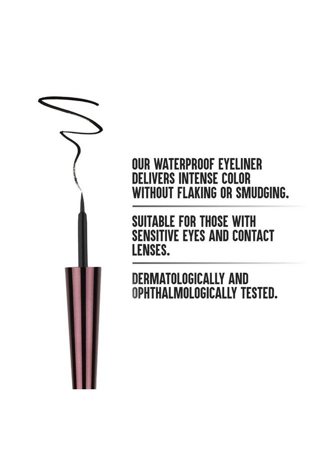 Waterproof Opaque Liquid Eyeliner Opaque Finish - Black, 2.5Ml