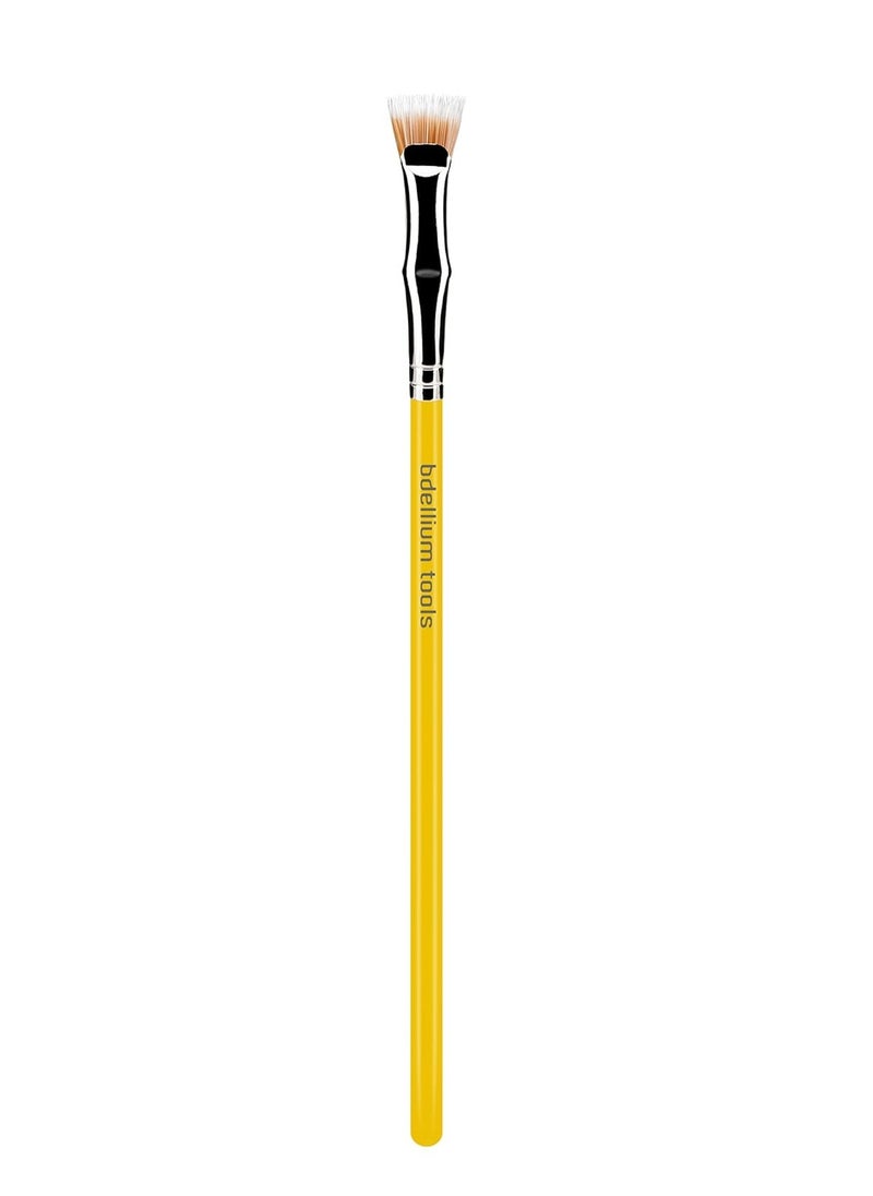 Bdellium Tools Professional Makeup Brush - Studio Series 729 Duo Fiber Bent Mascara Fan - With Soft Synthetic Fibers, For Applying Mascara (Yellow, 1pc)