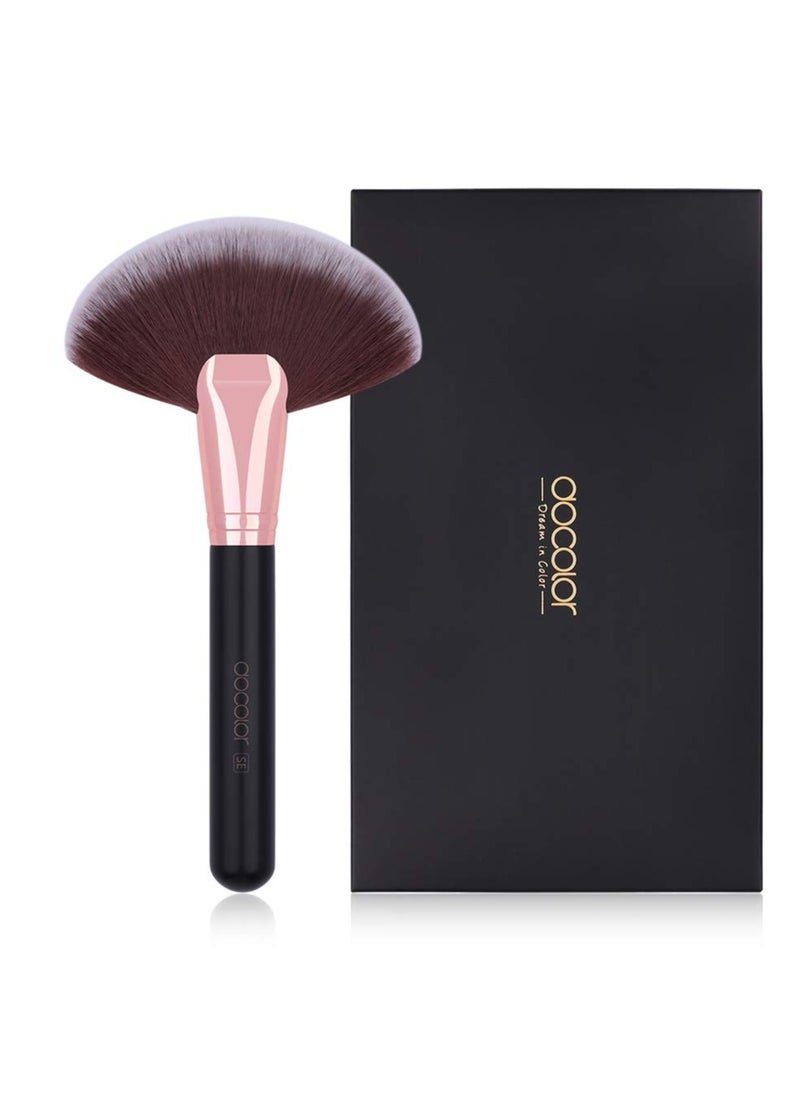 Docolor Fan Brush Finishing Powder Brush Multi-use Brush For Face and body Professional Highlighting Blush powder Bronzer Cheekbones Make Up Brushes Perfect For Spray Tan Powder Synthetic Hair Soft