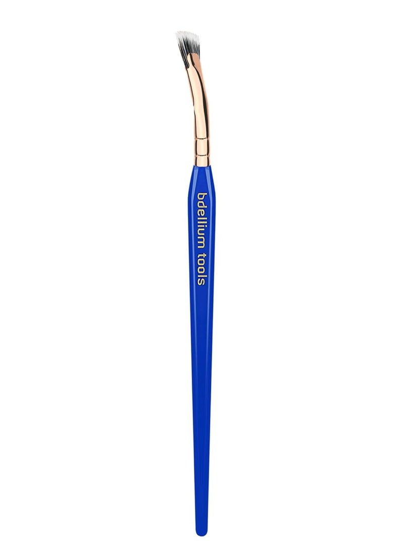 Bdellium Tools Professional Makeup Brush - Golden Triangle 730 Bent Mascara Fan - With All Vegan and Soft Synthetic Fibers, For Applying Mascara (Blue, 1pc)