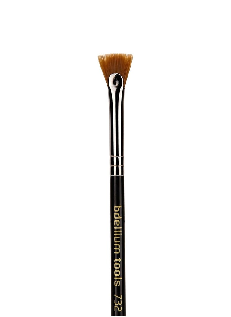 Bdellium Tools Professional Makeup Brush - Maestro Series 732 Mascara Fan - With Soft Synthetic Fibers, For Applying Mascara (Black, 1pc)